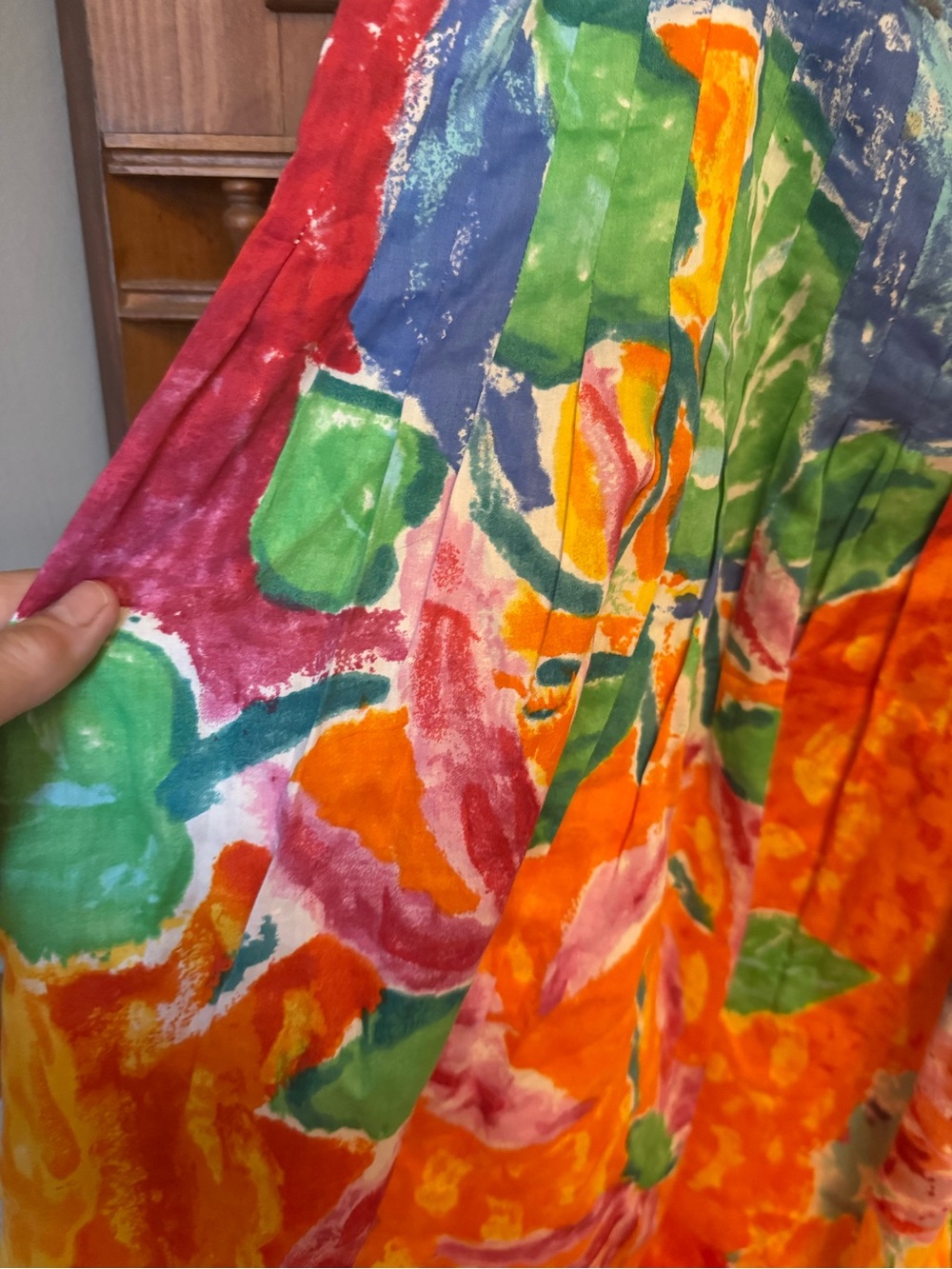 Ralph Lauren Bright Multicolor Floral Dress — Red, Orange, Blue - Picture 3 of 8
